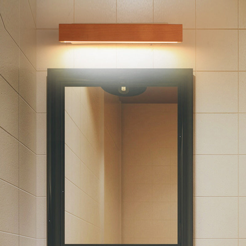 Rectangular Wood Plastic Living Wall Lamp