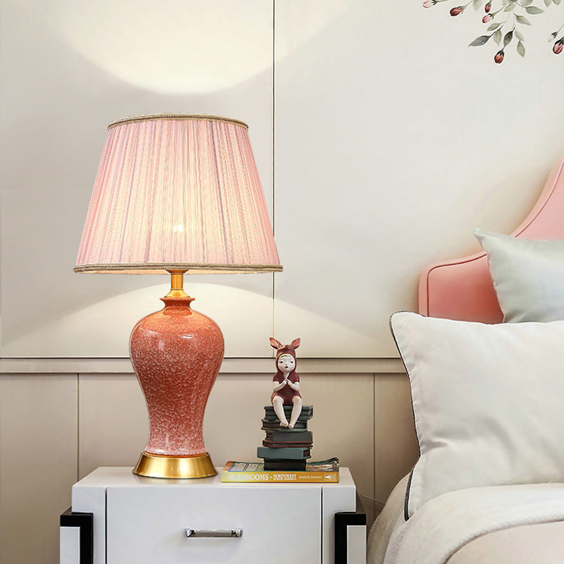Drum Ceramic Iron Fabric Table Lamp