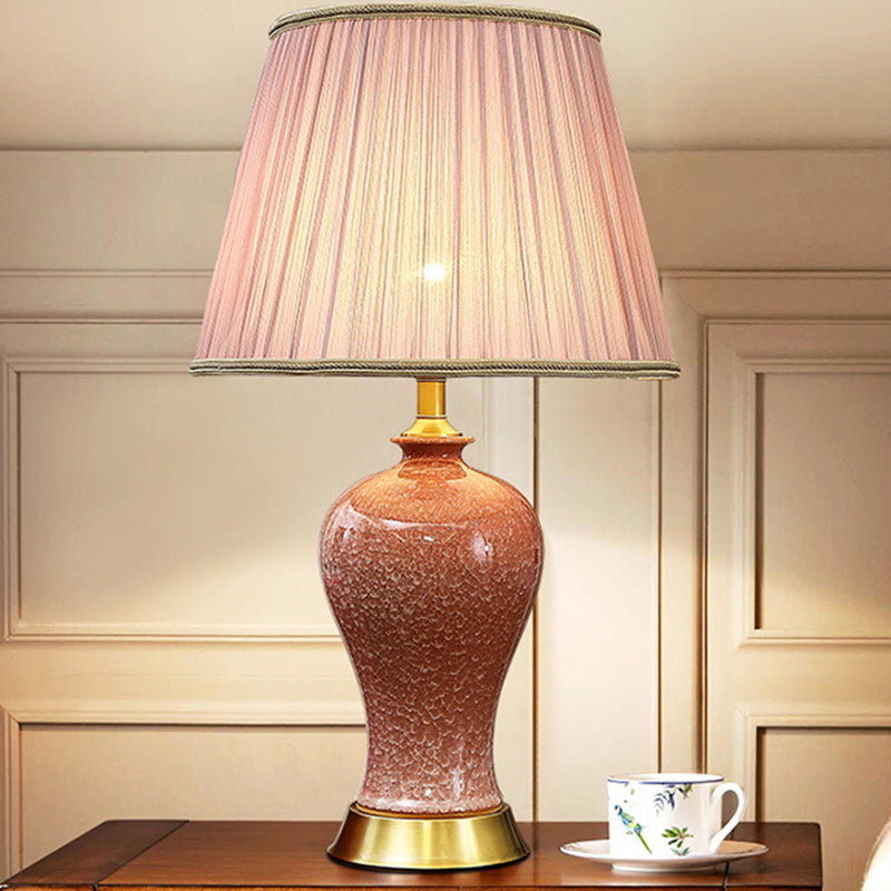 Drum Ceramic Iron Fabric Table Lamp