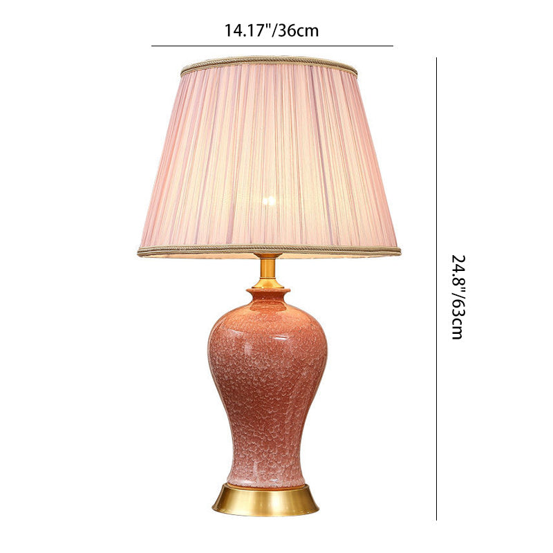 Drum Ceramic Iron Fabric Table Lamp