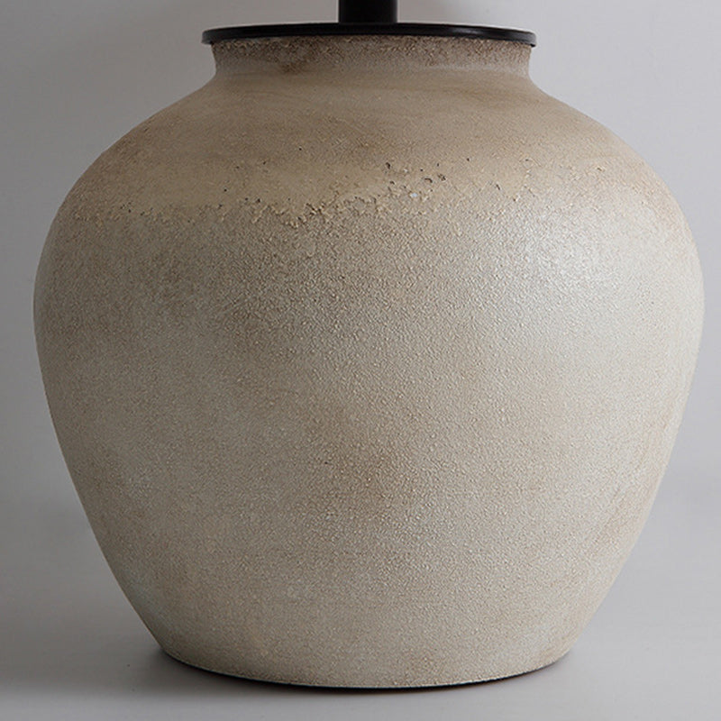 Drum Ceramic Fabric Living Table Lamp