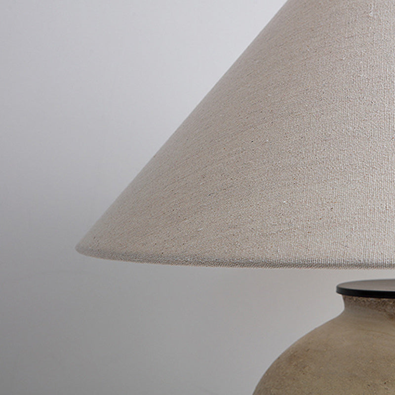 Drum Ceramic Fabric Living Table Lamp