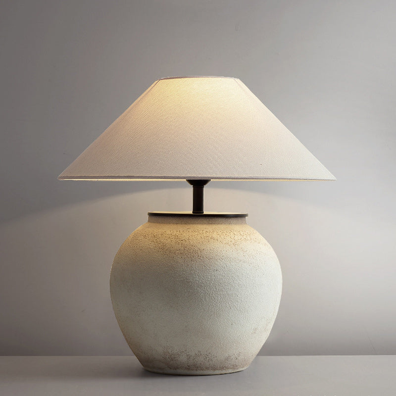 Drum Ceramic Fabric Living Table Lamp