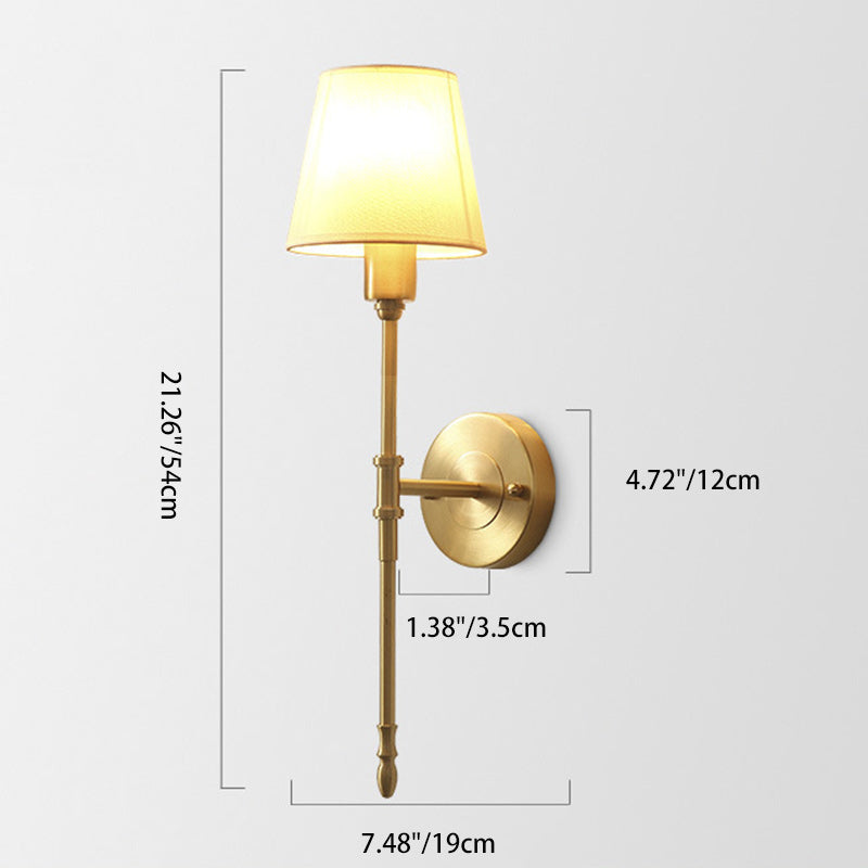 Drum Copper Fabric Living Wall Lamp