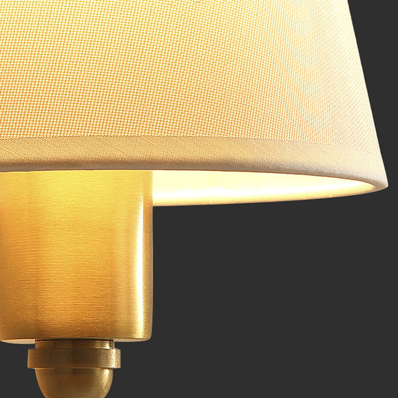 Drum Copper Fabric Living Wall Lamp
