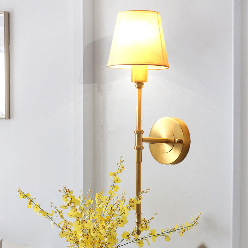 Drum Copper Fabric Living Wall Lamp