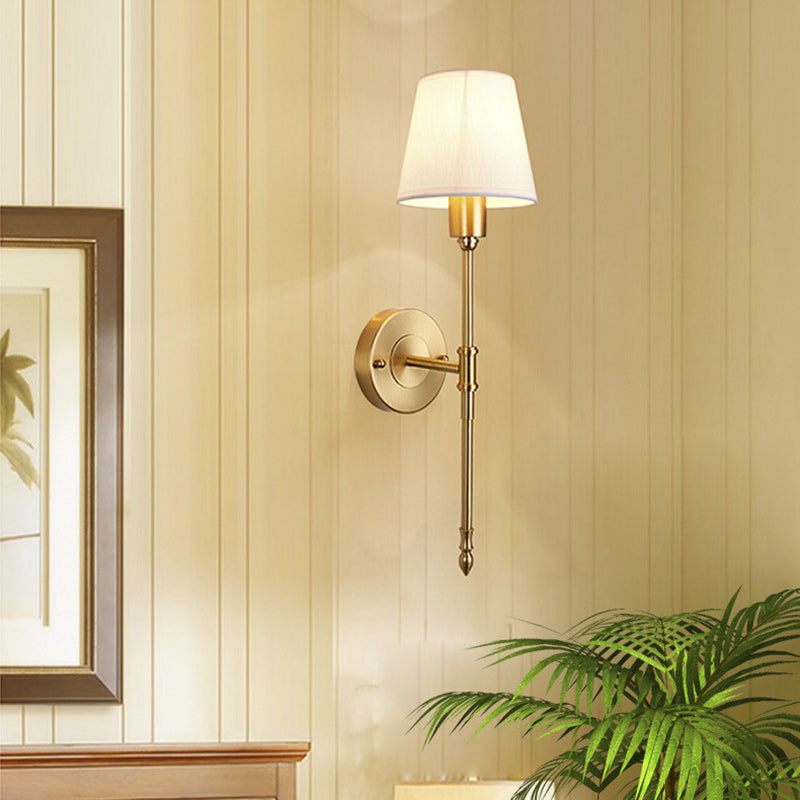 Drum Copper Fabric Living Wall Lamp