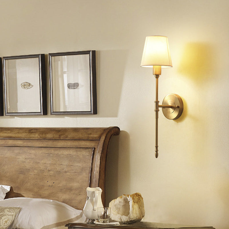 Drum Copper Fabric Living Wall Lamp