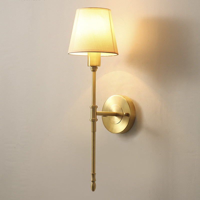 Drum Copper Fabric Living Wall Lamp