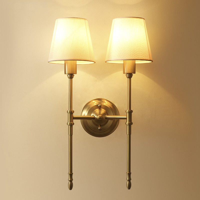 Drum Copper Fabric Living Wall Lamp