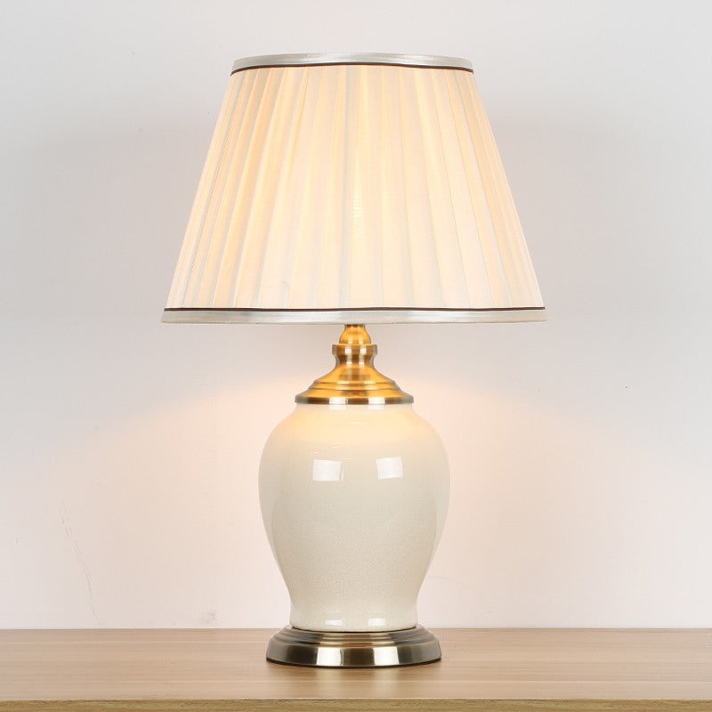 Drum Ceramic Iron Fabric Table Lamp