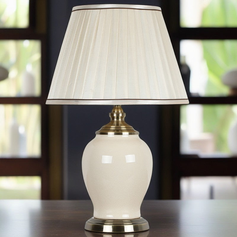 Drum Ceramic Iron Fabric Table Lamp
