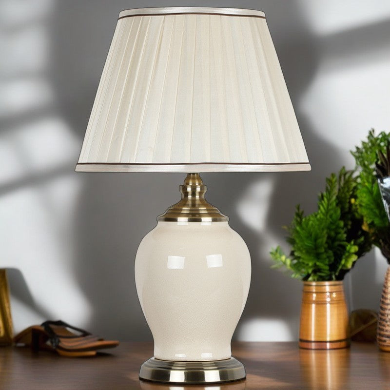 Drum Ceramic Iron Fabric Table Lamp