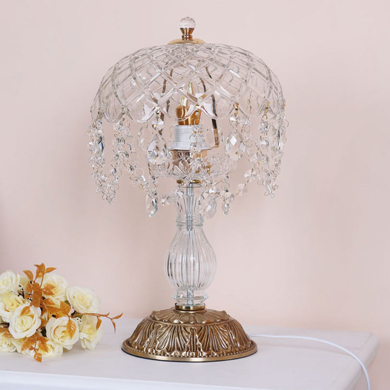 Teardrop Copper Glass Living Table Lamp