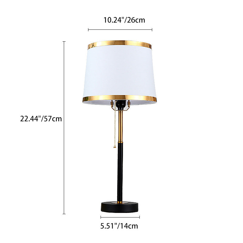 Drum Iron Fabric Living Table Lamp