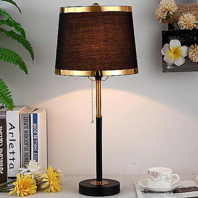 Drum Iron Fabric Living Table Lamp
