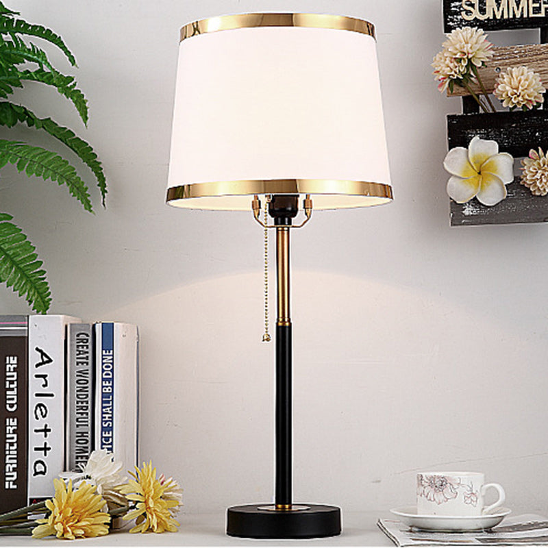 Drum Iron Fabric Living Table Lamp