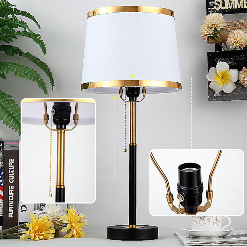 Drum Iron Fabric Living Table Lamp