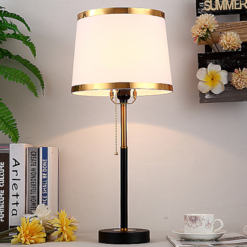 Drum Iron Fabric Living Table Lamp