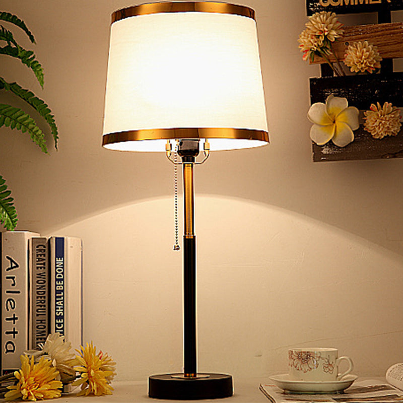 Drum Iron Fabric Living Table Lamp