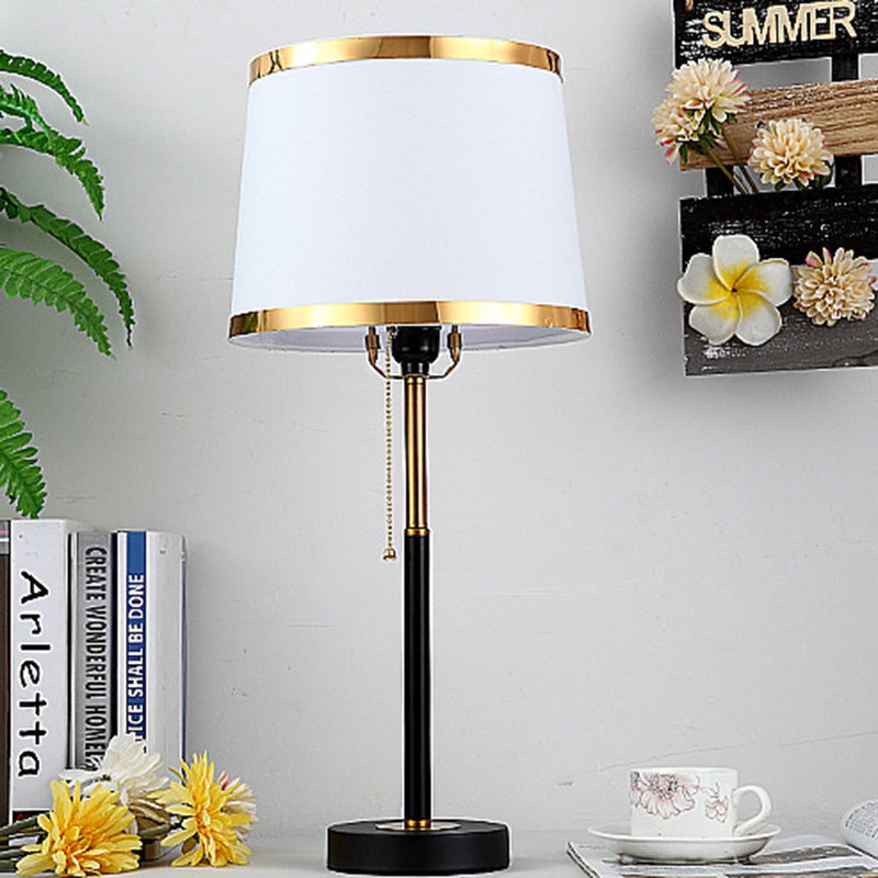 Drum Iron Fabric Living Table Lamp