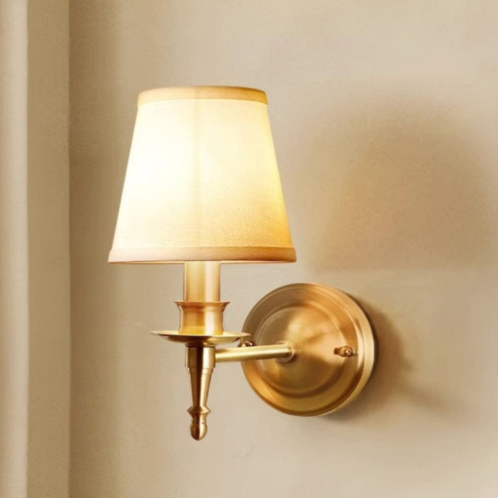Drum Copper Fabric Living Wall Lamp