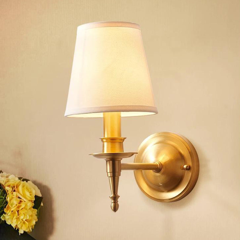 Drum Copper Fabric Living Wall Lamp