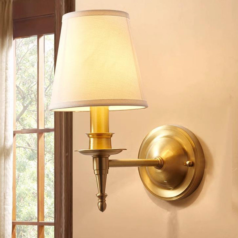 Drum Copper Fabric Living Wall Lamp
