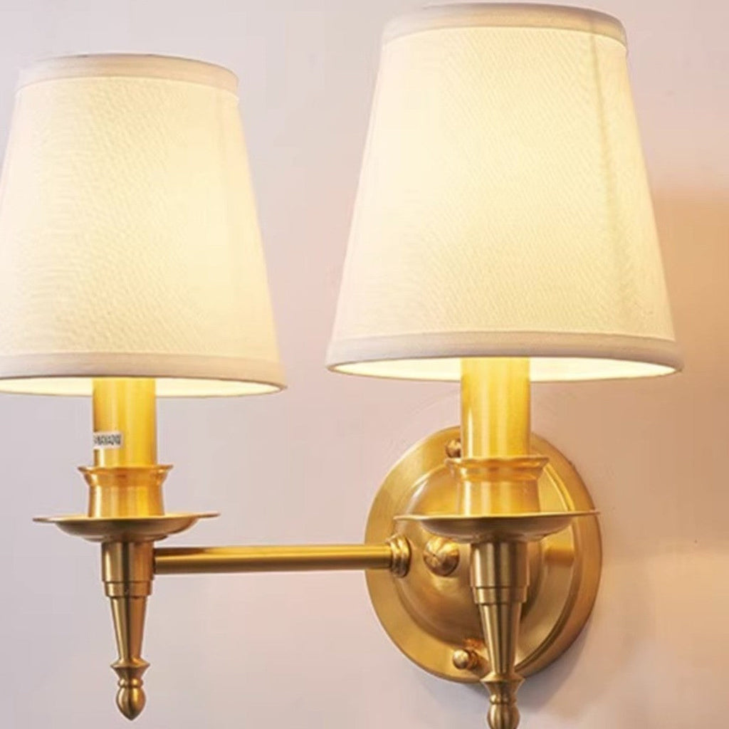 Drum Copper Fabric Living Wall Lamp