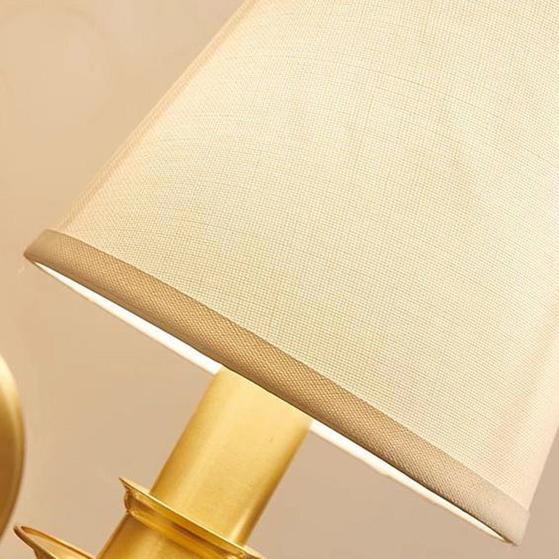 Drum Copper Fabric Living Wall Lamp