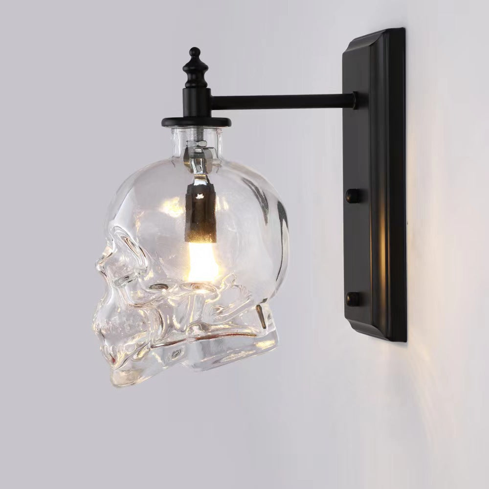 Skull Iron Glass Living Wall Lamp