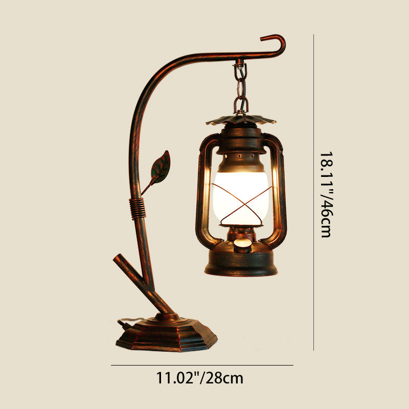 Oval Iron Glass Living Table Lamp