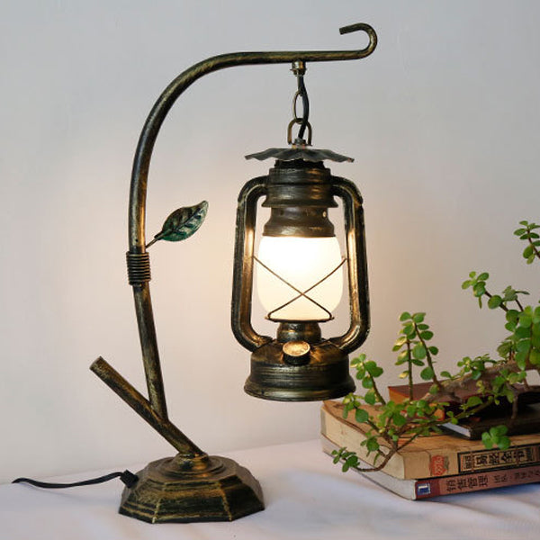 Oval Iron Glass Living Table Lamp
