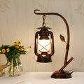 Oval Iron Glass Living Table Lamp