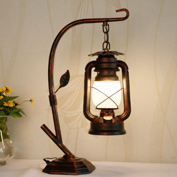 Oval Iron Glass Living Table Lamp
