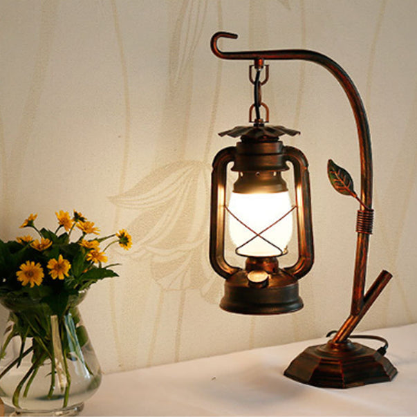 Oval Iron Glass Living Table Lamp