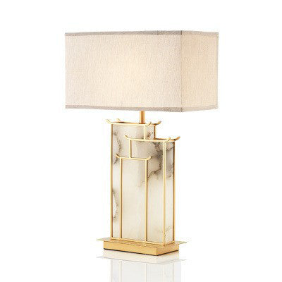 Rectangular Iron Fabric Living Table Lamp