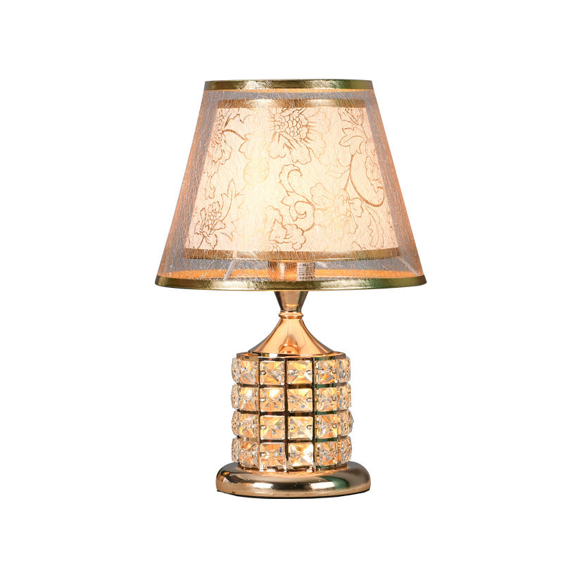 Drum Iron Crystal Fabric Table Lamp