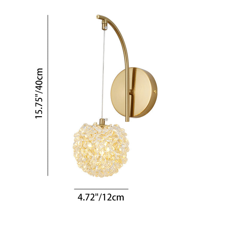 Globe Iron Crystal Living Wall Lamp