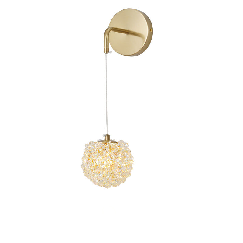 Globe Iron Crystal Living Wall Lamp