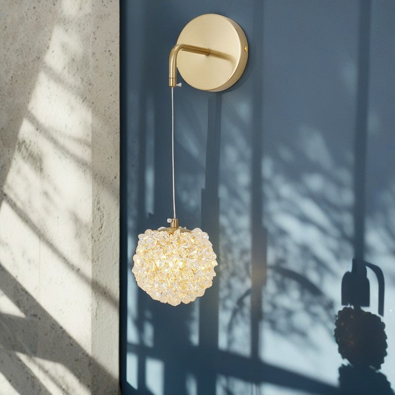 Globe Iron Crystal Living Wall Lamp