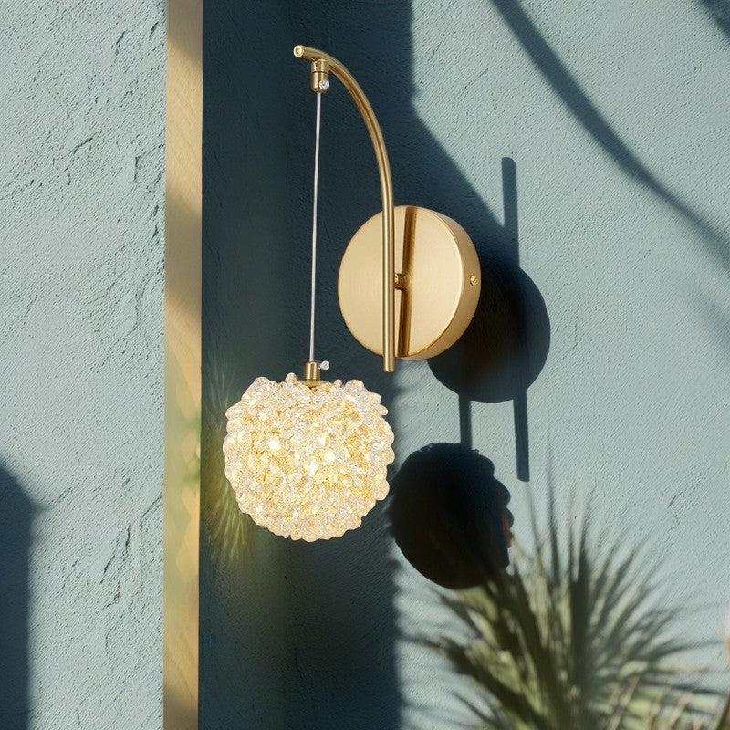Globe Iron Crystal Living Wall Lamp