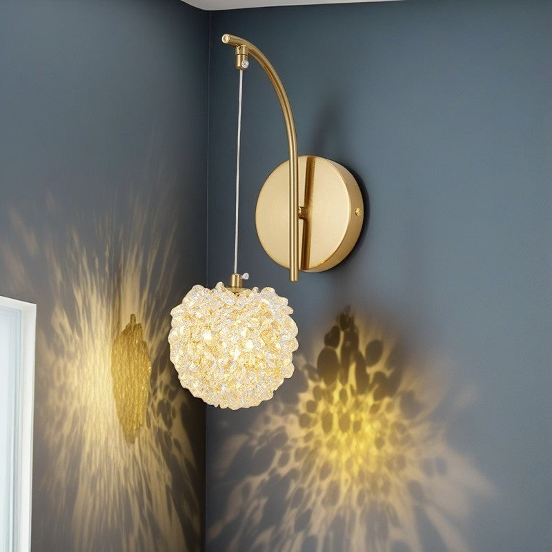 Globe Iron Crystal Living Wall Lamp