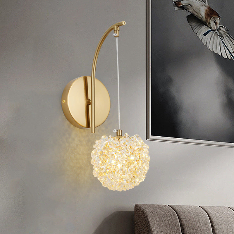 Globe Iron Crystal Living Wall Lamp