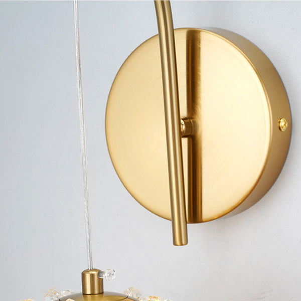 Globe Iron Crystal Living Wall Lamp