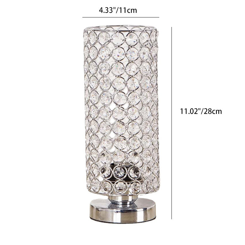 Cylinder Iron Crystal Living Table Lamp