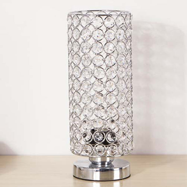 Cylinder Iron Crystal Living Table Lamp