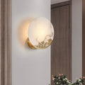 Round Copper Stone Living Wall Lamp