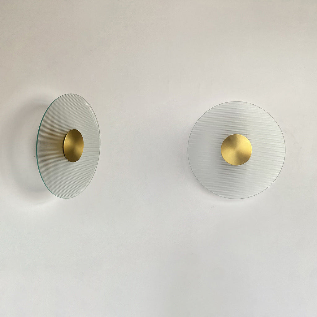 Round Iron Glass Living Wall Lamp