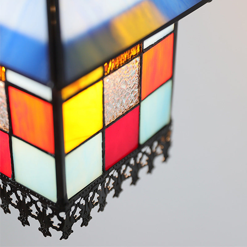 Rectangular Copper Glass Living Wall Lamp